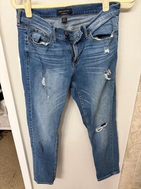 Banana Republic Women's Medium Blue Distressed Boyfriend Jeans
